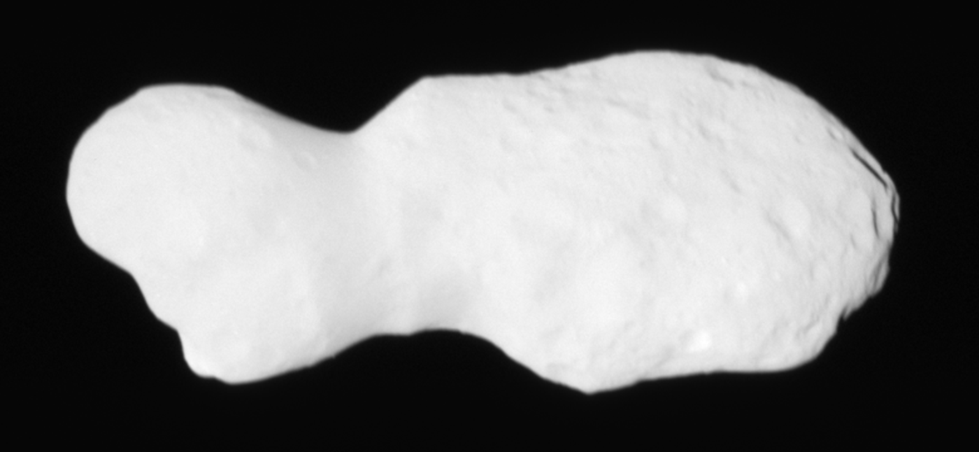 Celovit snimak asteroida Donaldjohanson, dva režnja spojena uskim vratom.