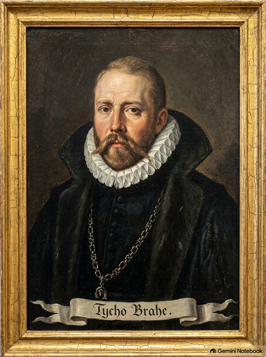 Savremena umetnička predstava Tiha Brahea; ne predstavlja autentičan portret.