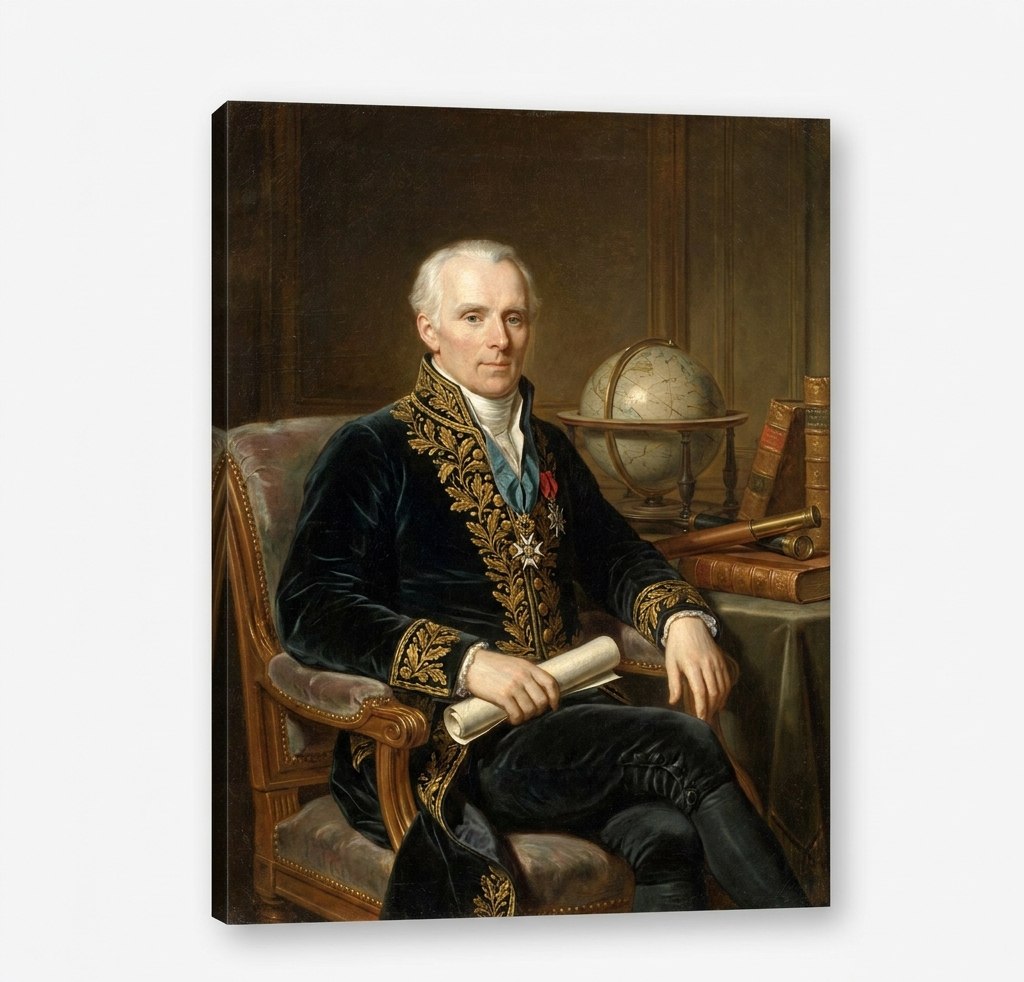 Pjer-Simon, markiz od Laplasa (1749–1827), francuski matematičar i astronom zvan „francuski Njutn“, tvorac velikog dela nebeske mehanike. Stilizovani prikaz iz dostavljenog dokumenta; nije potvrđena istorijska fotografija.